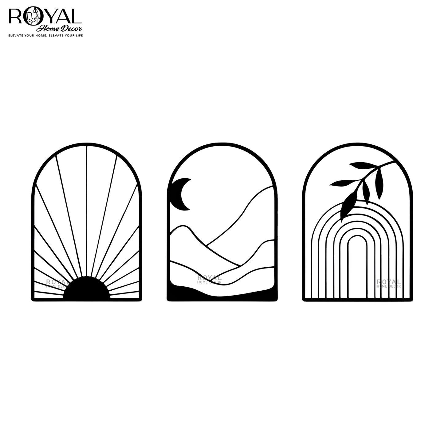 Arcadian Bliss - Set of 3 Metal Wall Art