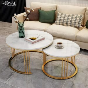 Zenith Gold Round Nesting Coffee Table Set – Modern Luxury Center Tables